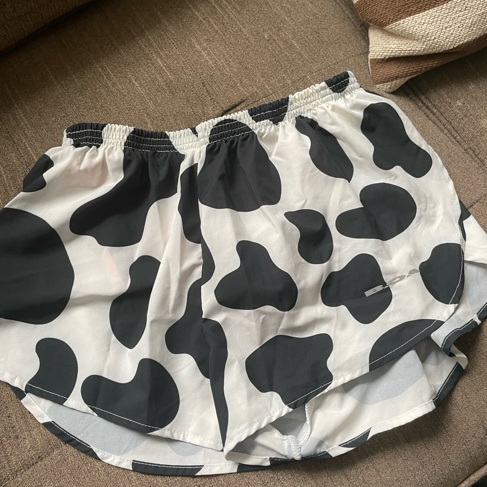 Black and White Cow Print Shorts